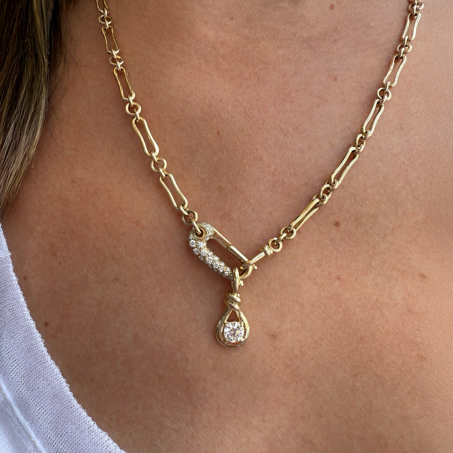 Lock It Diamond Bone Necklace
