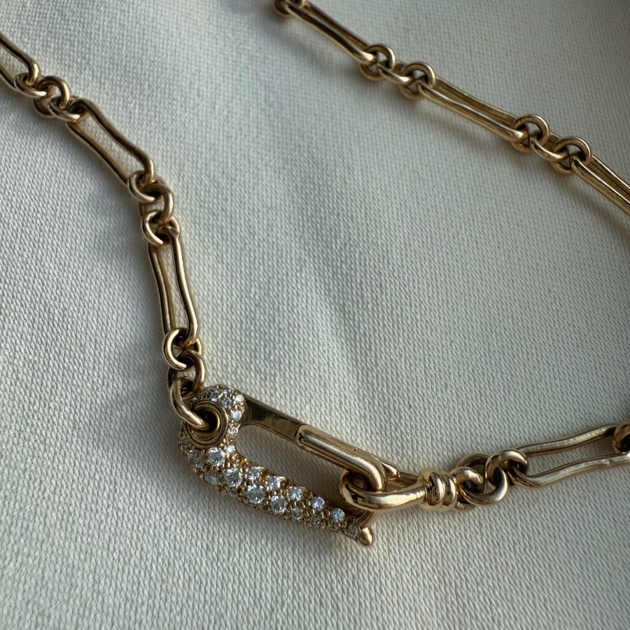 Lock It Diamond Bone Necklace