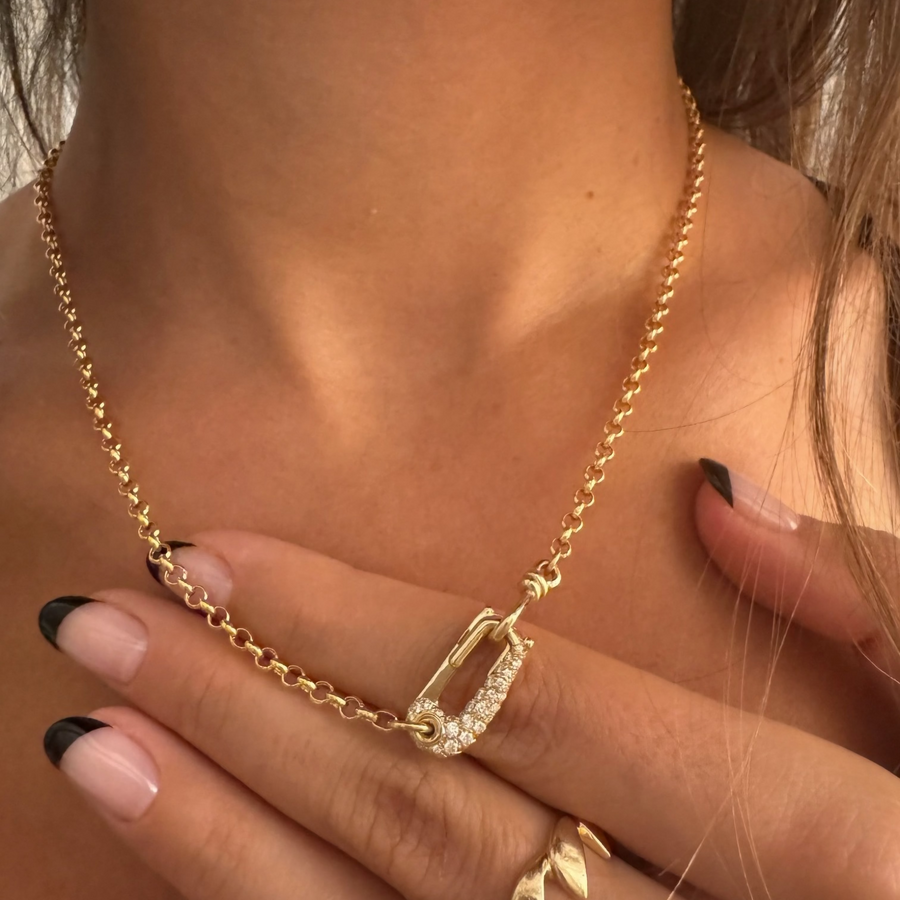 Lock It Diamond Rolo Necklace