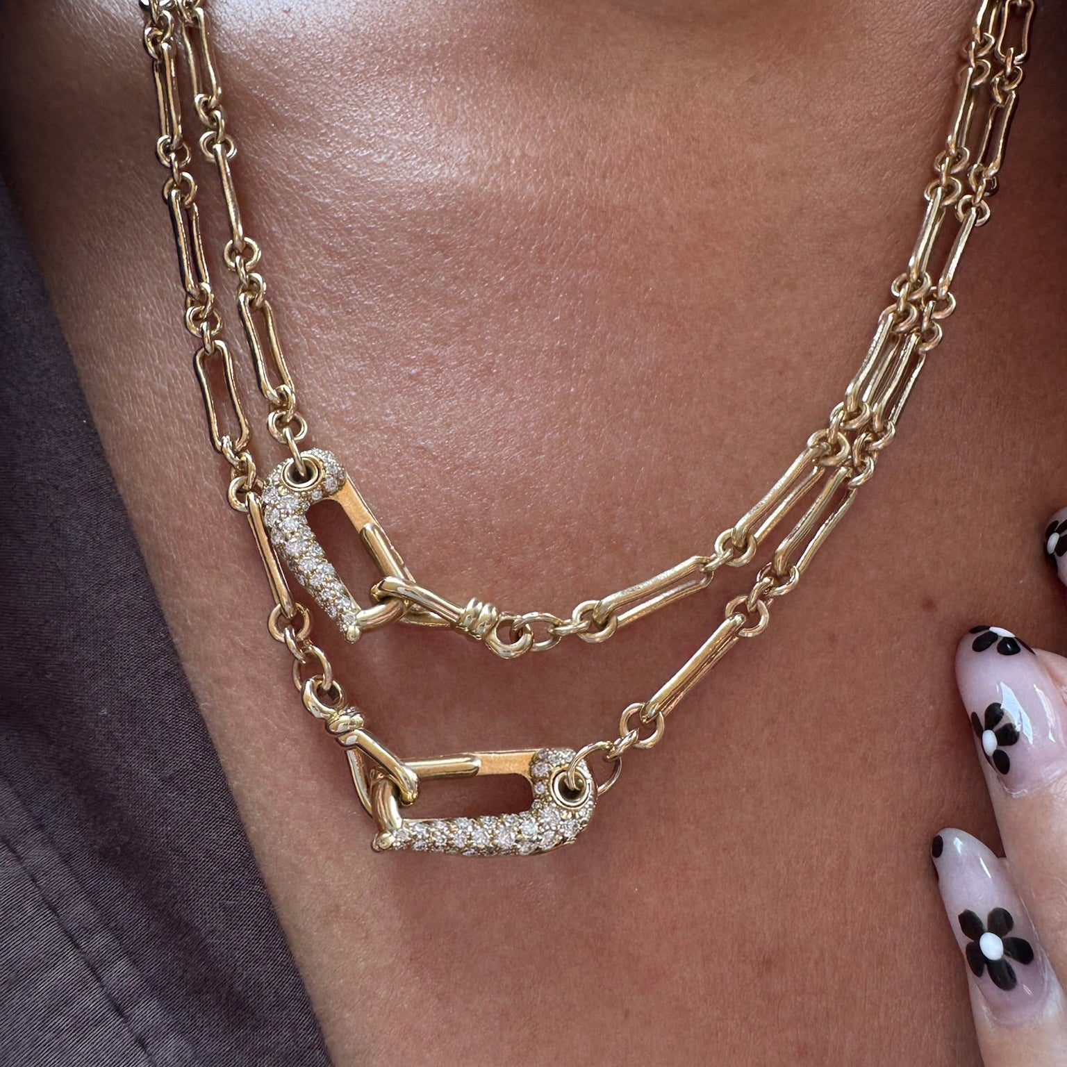 Diamond Lock It Bone Chain – Vice Versa Jewelry